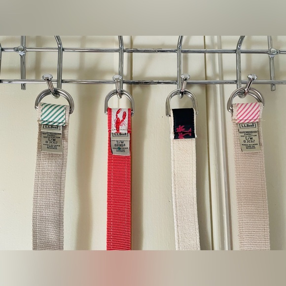 LLBean canvas d-ring embroidered nautical belts - Picture 4 of 7